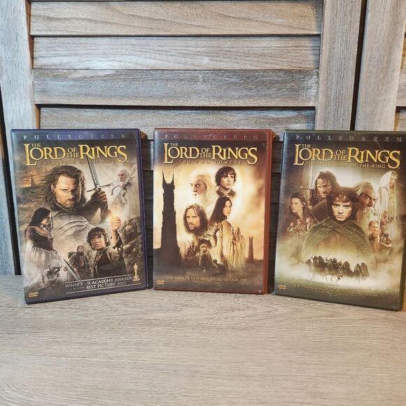 Lord of The Rings Trilogy Dvds LOTR Fellowship Two Towers Return of The King - Picture 1 of 5